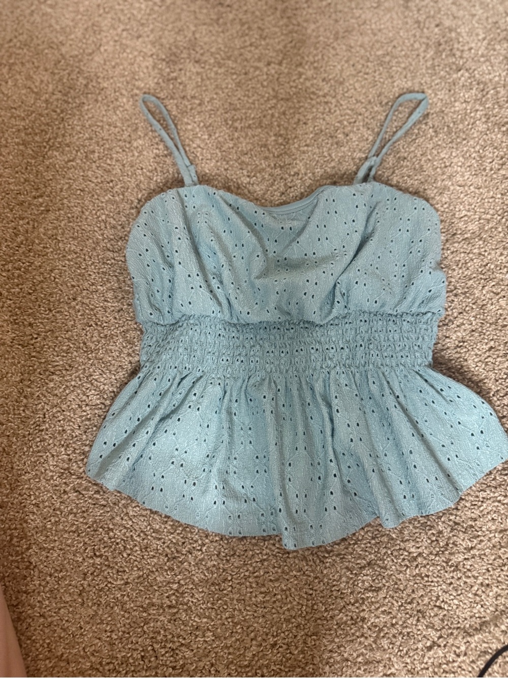 Light Blue Peplum style top